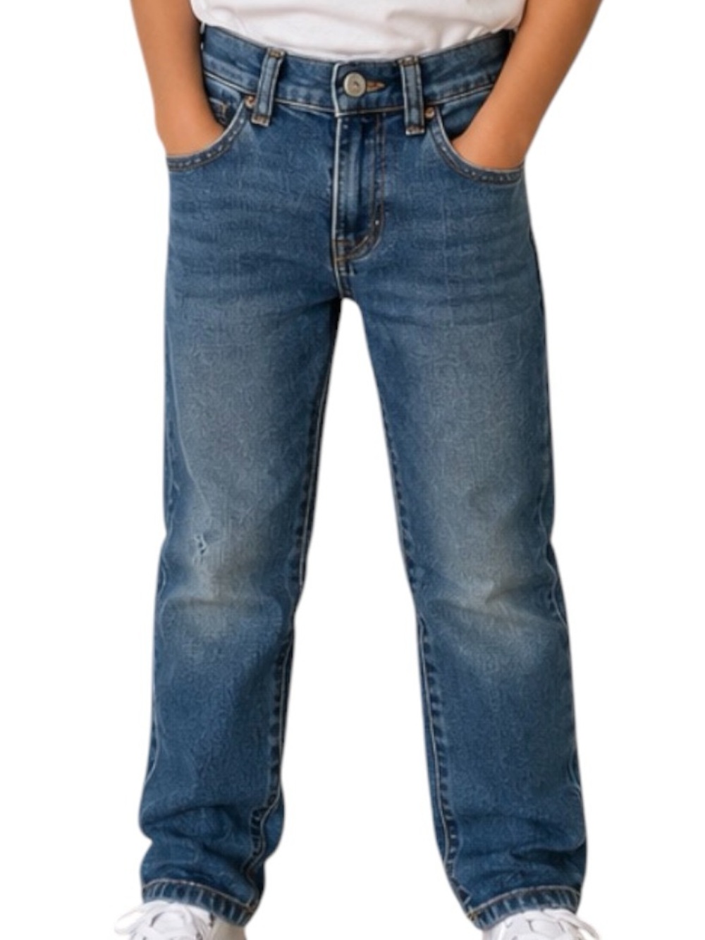 Gap Kids Straight Leg Jeans Size 6 Medium Wash Adjustable Waist Denim Pants